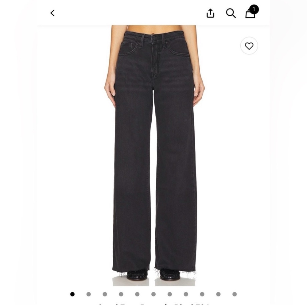 NWT Black Wide Leg Good American Jeans 24 Plus, Fit like 26/28